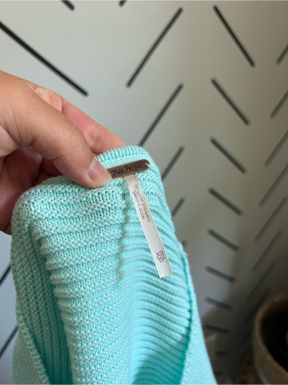 Free People La Brea V-Neck Sweater mint green - Picture 4 of 7